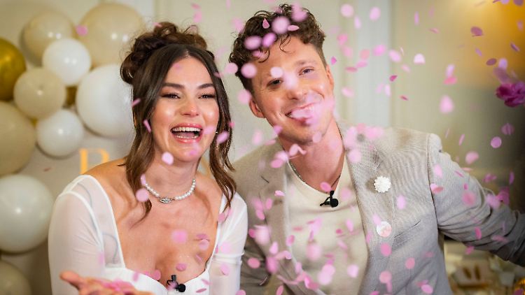 Rosa Konfetti? Alles klar! Renata und Valentin Lusin.