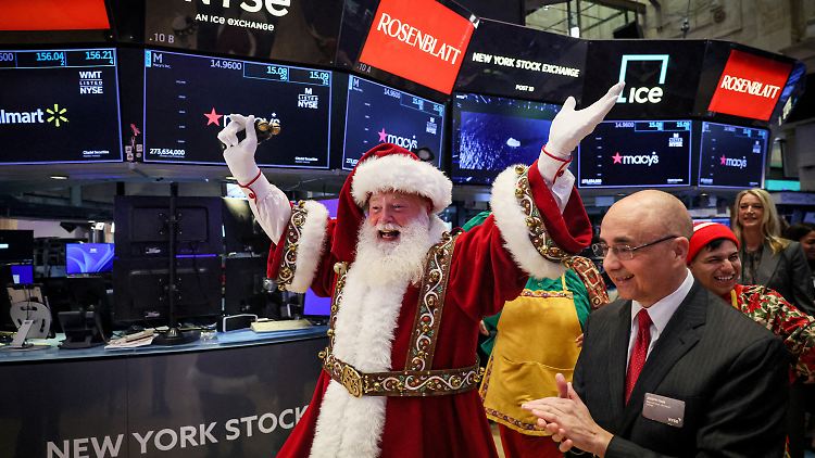 Gute Laune vor den Feiertagen an der Wall Street.