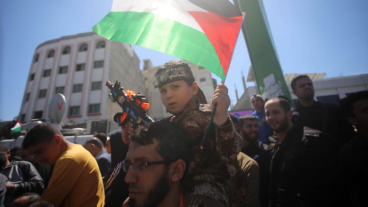 Demonstration in Gaza-Stadt im April 2022.