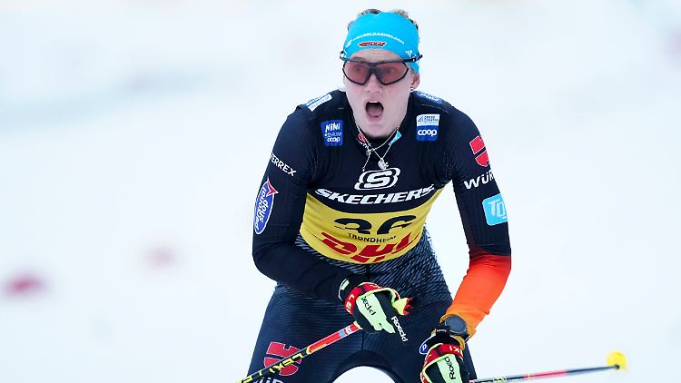 Carl kann es selbst kaum fassen. Mit ganzen 19,6 Sekunden Vorsprung gewinnt sie die 10 km in Trondheim 