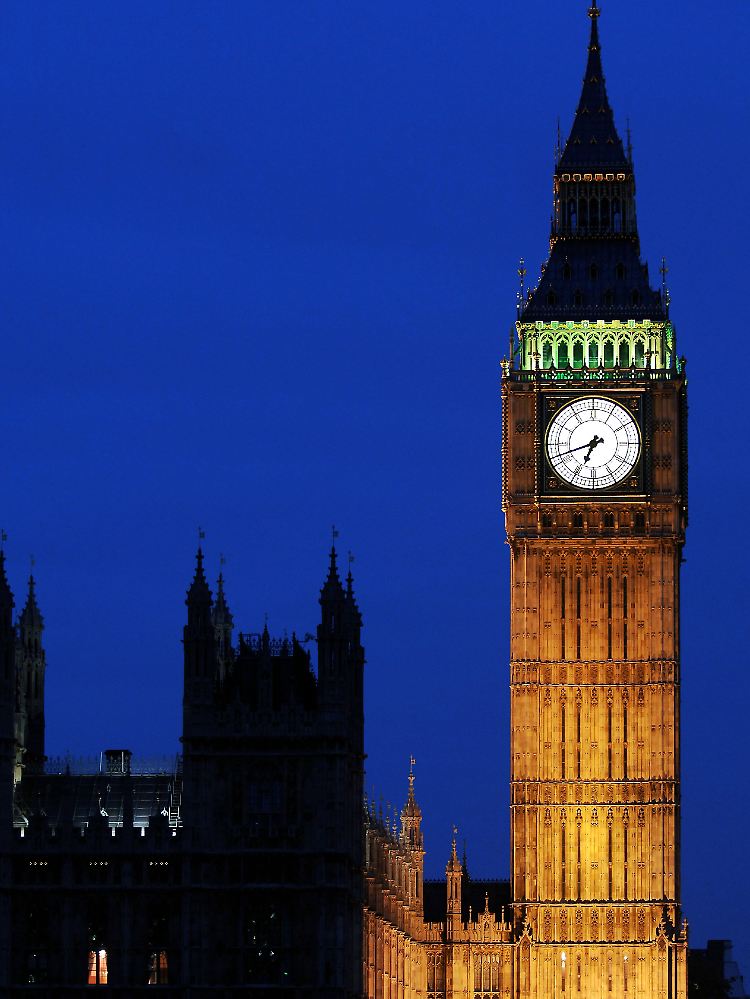 Big Ben, Wahrzeichen von London, Glockenturm des Westminister-Palastes, dem Sitz des britischen Parlaments.