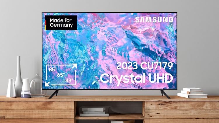 Mobilfunkanbieter o2 offeriert den Samsung-TV CU7179 mit Vertrag. 