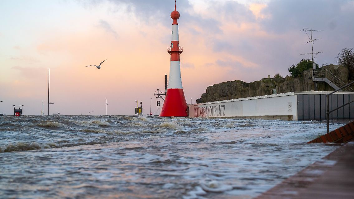 Sturmflut in Bremerhaven.
