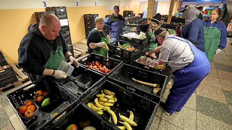Lebensmittelkontrolle bei einer Rostocker Tafel. 60.000 Menschen helfen bei den Tafeln, die meisten von ihnen ehrenamtlich.