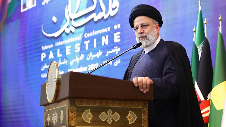 Irans Präsident Raisi bei einer Palästina-Konferenz in Teheran am vergangenen Samstag.