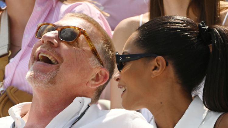 Bei einem Tennisturnier im Sommer mit Lilian.