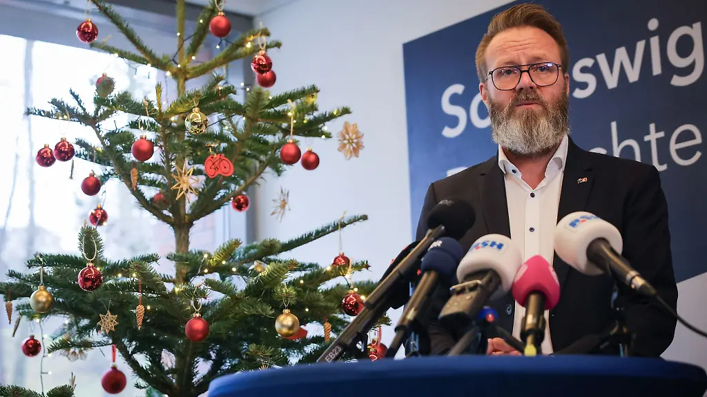 Schleswig-Holsteins-Wirtschaftsminister-Claus-Ruhe-Madsen-spricht-bei-einer-Pressekonferenz