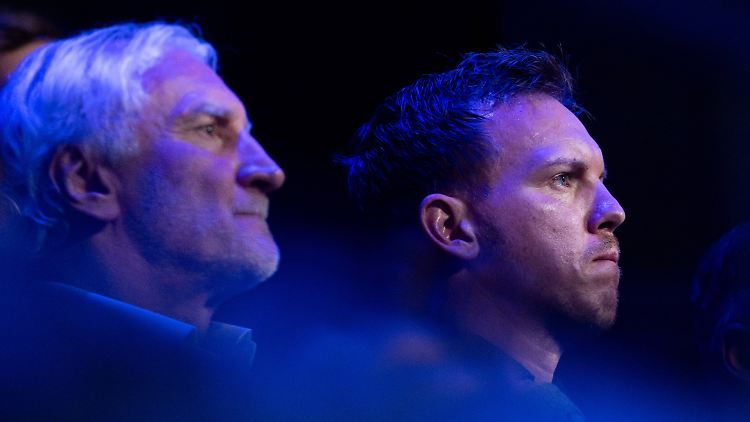 Sie wollen im Sommer 2024 ein großes Fußballfest mit und in Deutschland feiern: Rudi Völler (l.) und Julian Nagelsmann.