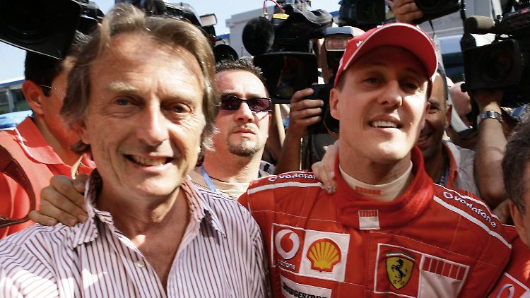 Luca di Montezemolo und Michael Schumacher feierten 2006 den Sieg in Imola.