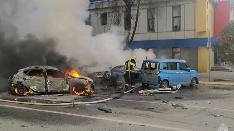 Zerstörungen nach dem Angriff auf Belgorod - das Bild stammt von der russischen Staatsagentur Tass.