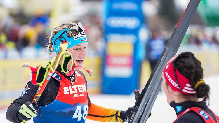Victoria Carl (links) hatte in Toblach allen Grund zum Strahlen.
