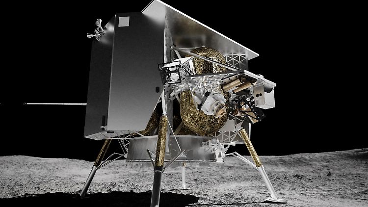 Die von Astrobotic Technology zur Verfügung gestellte Abbildung zeigt die Mondlandefähre Peregrine auf der Oberfläche des Mondes. 