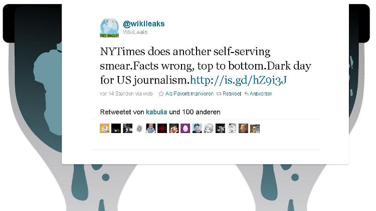 Wikileaks lässt an der angekündigten Publikation der New York Times kein gutes Haar.