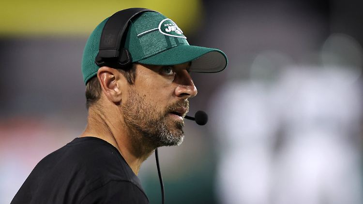 Führt eine Schlammschlacht mit Jimmy Kimmel: Jets-Quarterback Aaron Rodgers.