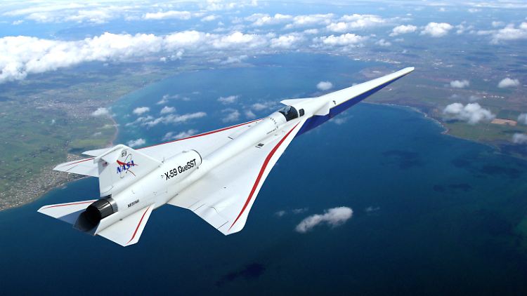Der "X-59" soll in etwa 16 Kilometern Höhe mit rund 1500 Kilometern pro Stunde fliegen.