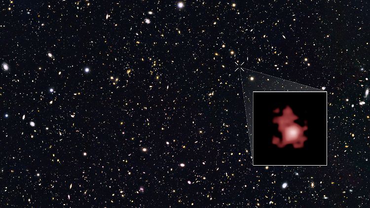 Das Hubble-Teleskop entdeckte GN-z11 schon 2016 - nur das Schwarze Loch in der Mitte nicht.