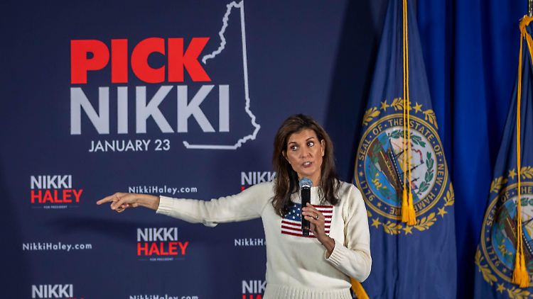 Nikki Haley liegt in den Umfragen bei 34 Prozent in New Hampshire. Ein Sieg gegen Trump wäre wichtig für ihren Wahlkampf.  