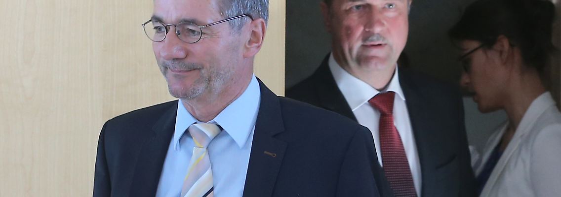 Matthias Platzeck (l.) und GDL-Chef Weselsky bei einer früheren Schlichtung.