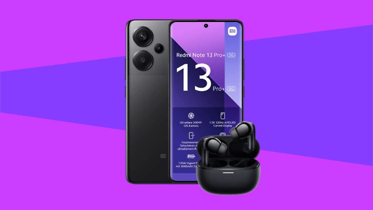 Das Xiaomi Redmi Note 13 Pro+ 5G gibt es mit Gratis-Kopfhörern für einen Euro bei Blau.de.