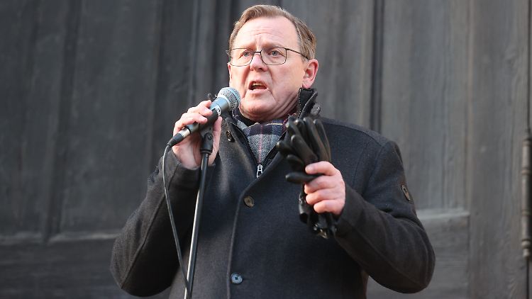 Bodo Ramelow spricht zuletzt auch auf Demonstrationen gegen Rechtsextremismus.