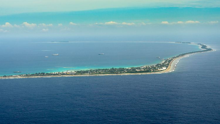 Blick auf einen Teil von Tuvalu. Auf den Inseln leben rund 11.000 Menschen.