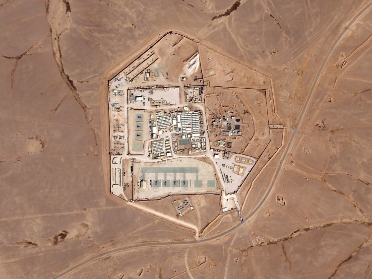 Blick auf die US-Basis "Tower 22", hier in einer Satellitenaufnahme vom 23. Oktober 2023.