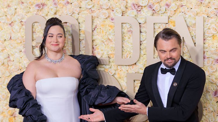 Was sich neckt, das mag sich: Lily Gladstone und Leonardo DiCarpio. 