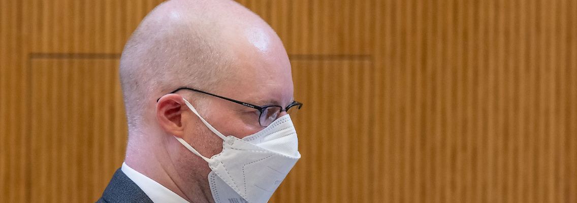 Wirecard-Kronzeuge Oliver Bellenhaus im unterirdischen Gerichtssaal der JVA Stadelhei.