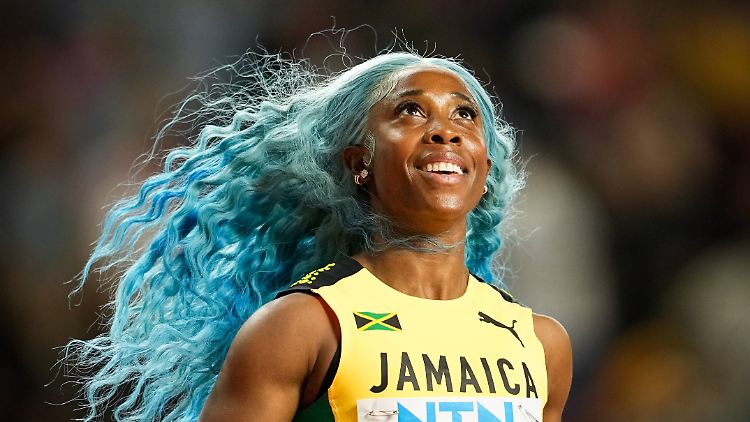 Shelly-Ann Fraser-Pryce fällt auf.