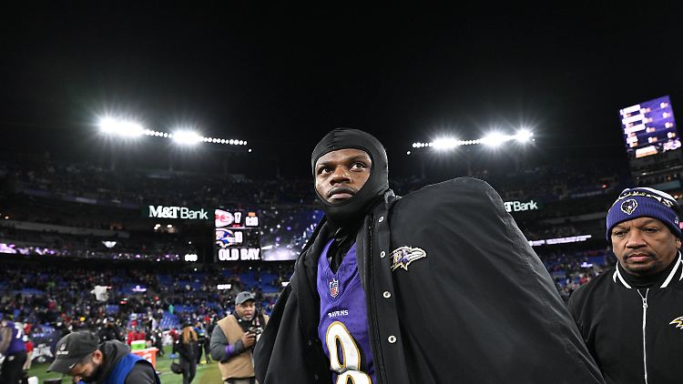 Lamar Jackson nach dem Aus seiner Ravens gegen die Chiefs in den Playoffs.