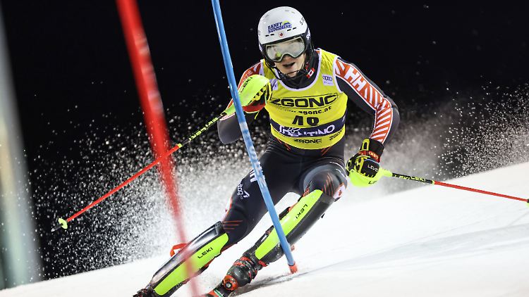 Liam Wallace beim Slalom in Madonna di Campiglio