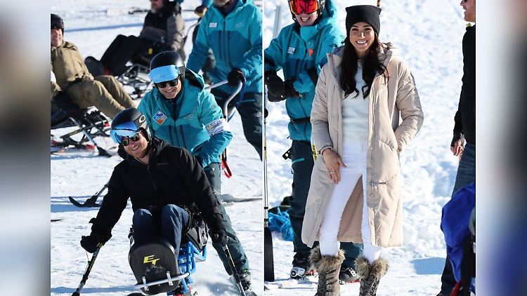 Meghan feuert Ehemann Harry auf der Skipiste in Kanada an. - imago/i Images / imago/i Images