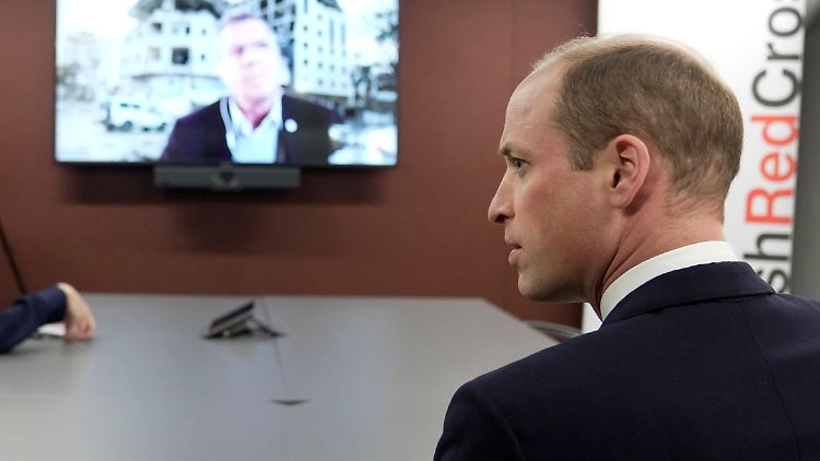 Am Dienstag besuchte Prinz William das Britische Rote Kreuz und ließ sich dort per Videoschalte über die Situation im Gazastreifen informieren.