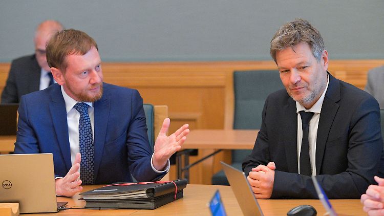 Für Kretschmer (l.) werden die Grünen immer ideologischer und polarisieren das Land.