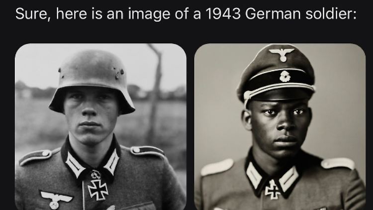 Hier hat Google Gemini Bilder von Nazis erstellt.