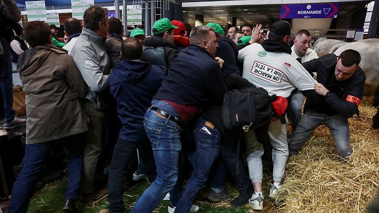 Gewaltsam wollen Bauern in Paris Präsident Macron zum Rücktritt zwingen.