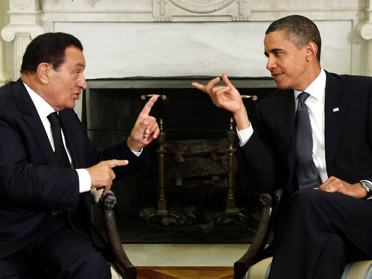 "Noch halten sich die USA zurück": Ägyptens Präsident Mubarak konnte sich trotz seiner autoritären Herrschaft immer auf die USA verlassen, auch auf Präsident Obama.