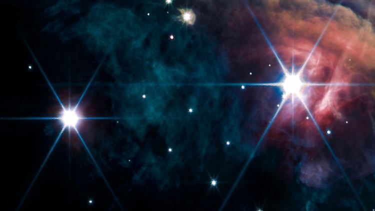 Dieses Bild des Weltraumteleskops "James Webb" zeigt den Orionnebel mit Zoom auf das protoplanetarische System d203-506.