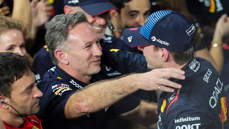 Christian Horner und Max Verstappen feierten den zweiten Saisonsieg.