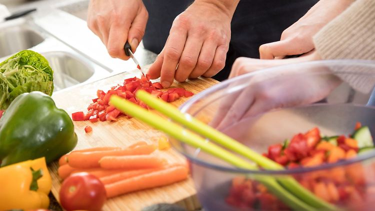 Team-Salat: gemeinsam zu einer gesunden Mittagspause.