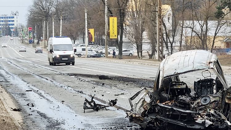 Beim Beschuss von Belgorod kam eine Autofahrerin ums Leben.