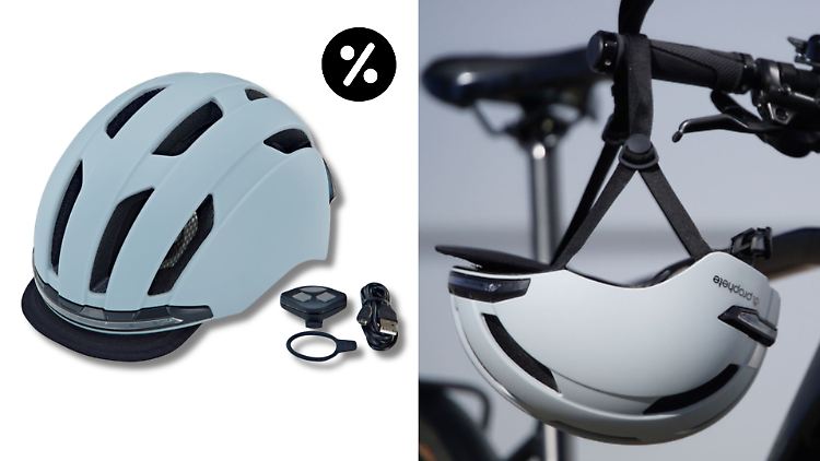 Der Fahrradhelm von Prophete bietet gute Sichtbarkeit durch LED-Leuchten und ist bei Aldi momentan besonders günstig.