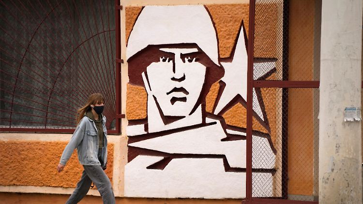 Das Hauptquartier der Operativen Gruppe der russischen Streitkräfte in Tiraspol in Transnistrien - die pro-russischen Separatisten geben an, aus Odessa heraus attackiert worden zu sein.