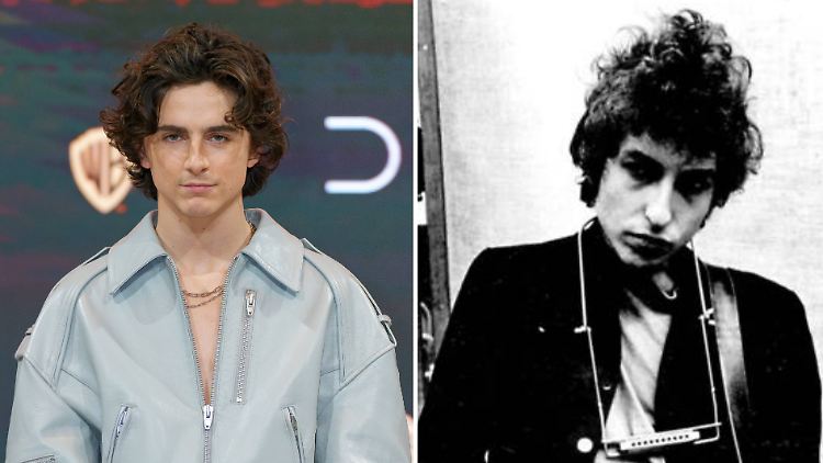 Timothée Chalamet (l.) spielt den jungen Bob Dylan.