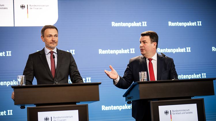 Ab 2039 soll die Rente 48 Prozent eines Durchschnittslohns garantieren, verkündeten Lindner und Heil.