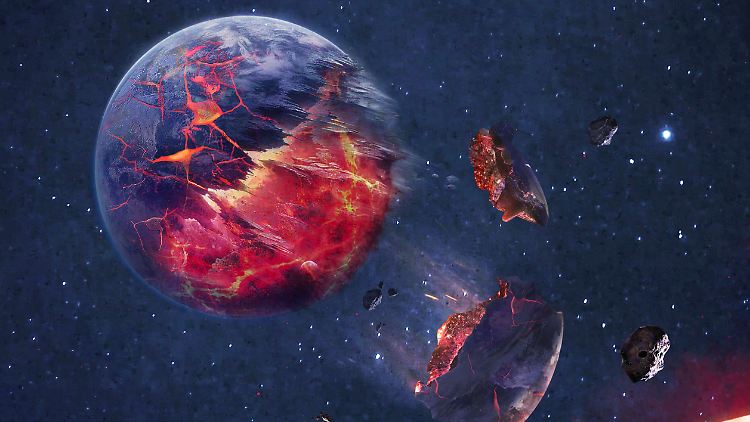 Ein Planet wird von einem Zwillingsstern eingefangen (künstlerische Darstellung).