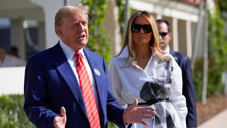 Präsidentschaftskandidat Trump und Ehefrau Melia bei einem seltenen gemeinsamen Auftritt.
