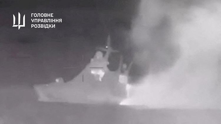 Das russische Patrouillenboot "Sergej Kotow" konnte Anfang März versenkt werden. 
