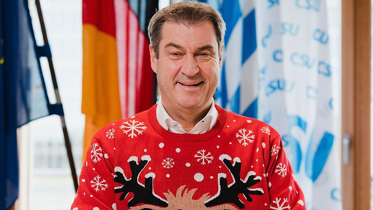 Der Ministerpräsident im Rentierpullover, mit Hasen gab es das nicht.
