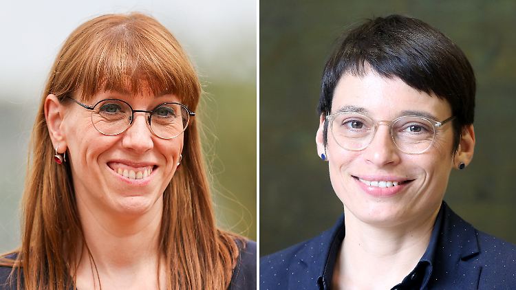 Im Bundesrat in Berlin, der Vertretung der Länder, zwinkern sich Katja Meier (l.) und Josefine Paul laut eigenen Angaben zu.